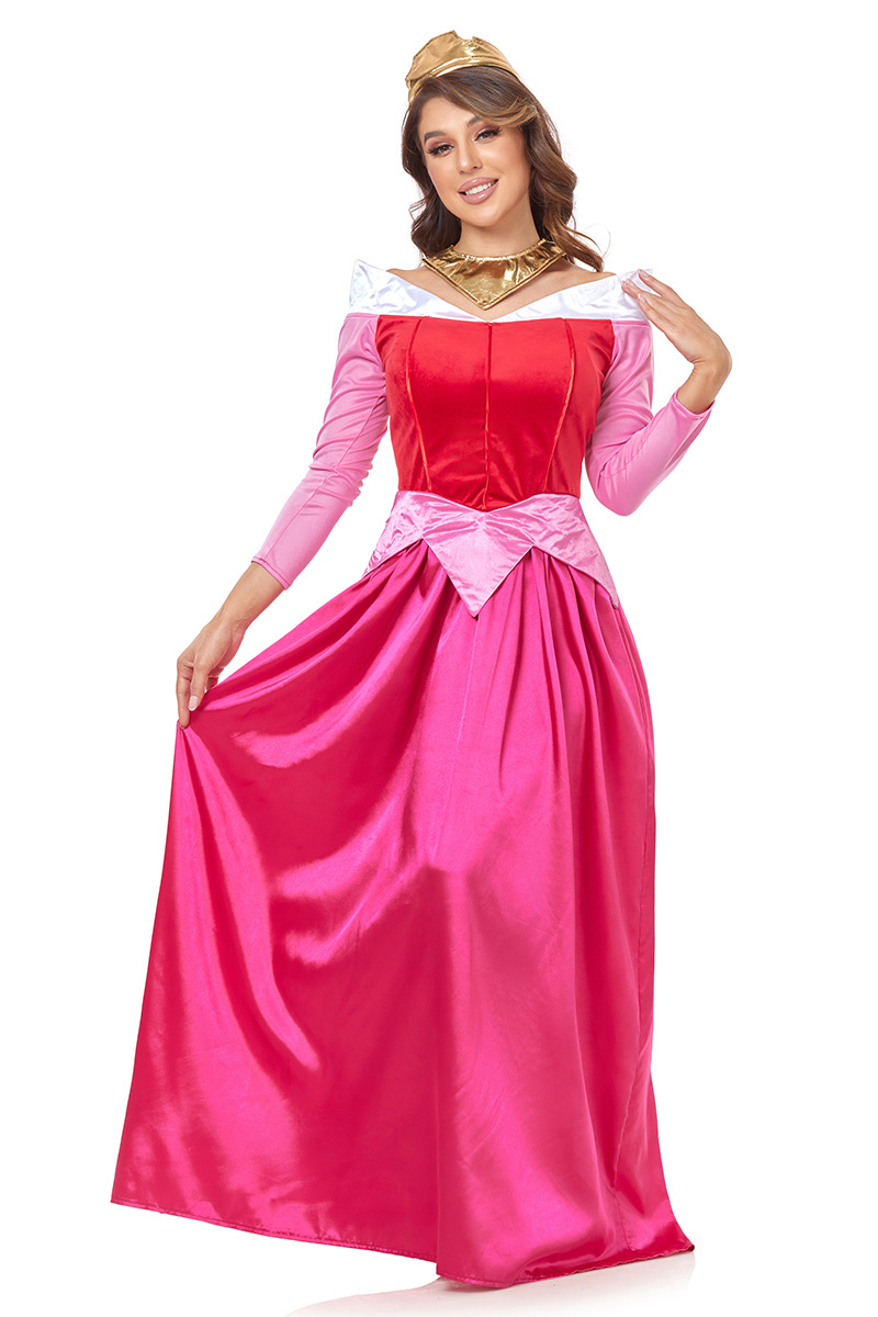 Halloween Princess Costume Long Sleeve Floor Length Performance Dress for Women